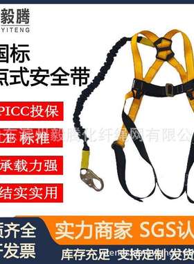 滨州欧式弹力绳单大钩可吸收绳单钩安全带外销款弹力安全带