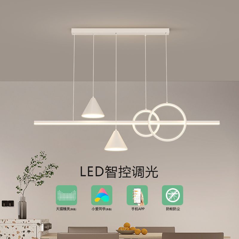 轻奢中山灯具现代简约极简长条创意美甲店饭厅餐饮店吧台餐厅吊灯