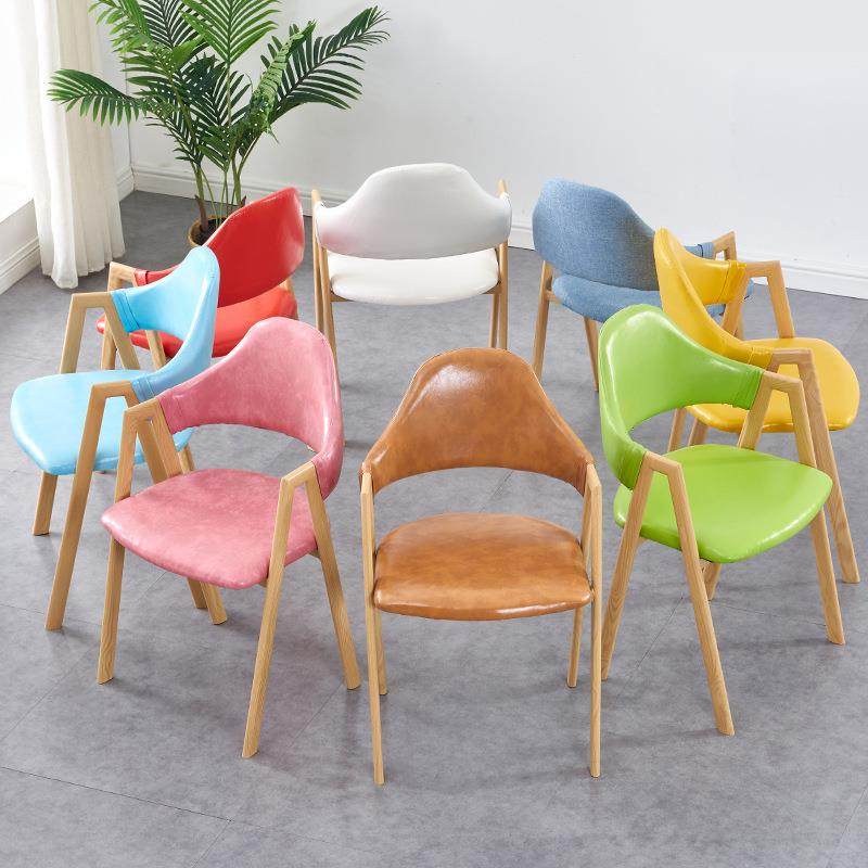 北欧铁艺餐椅a字椅懒人靠背椅家用布艺书桌椅子现代简约奶茶店dω