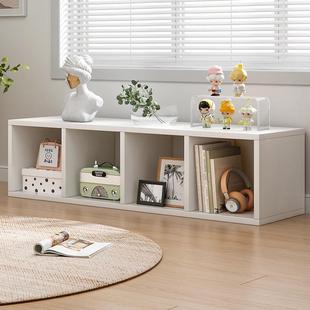 柜子储物柜书架置物架落地书柜家用收纳柜分层架八格柜矮柜格子柜