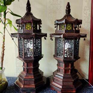 大红酸枝好看的台灯复古神灯佛灯寺院佛前供灯宫灯夜灯