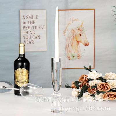 欧式罗马柱水晶玻璃烛台北欧古典透明玻璃蜡台婚庆家居装摆