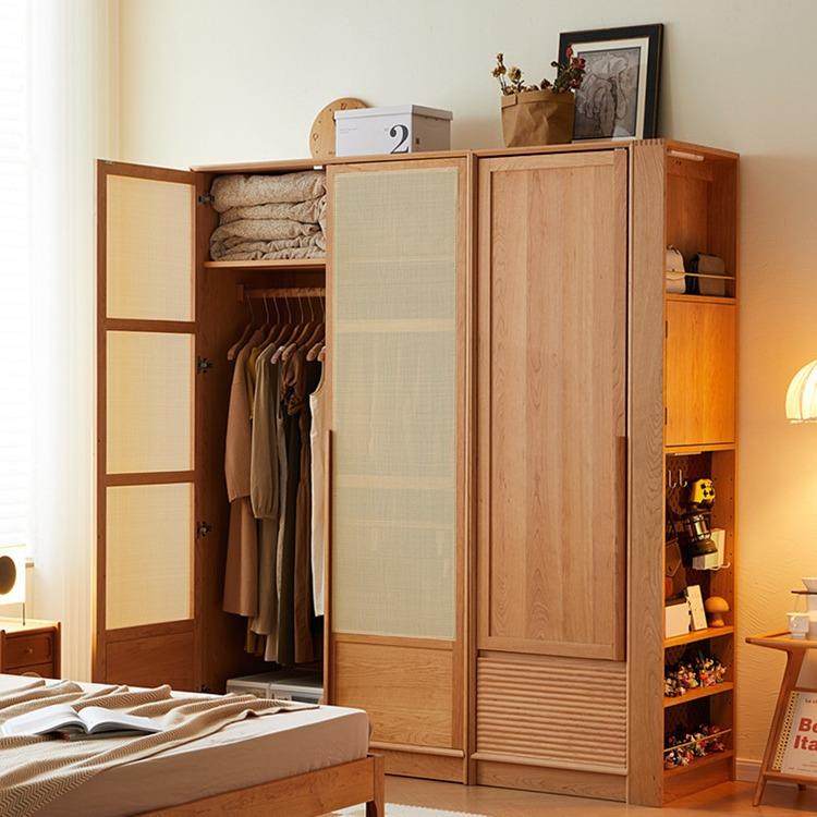 简约樱桃木衣柜日式衣帽间藤编家具收纳储物柜子家用衣橱组合衣柜,影音电器,更多影音配件,淘宝优惠券,粉丝福利购,淘宝优惠卷