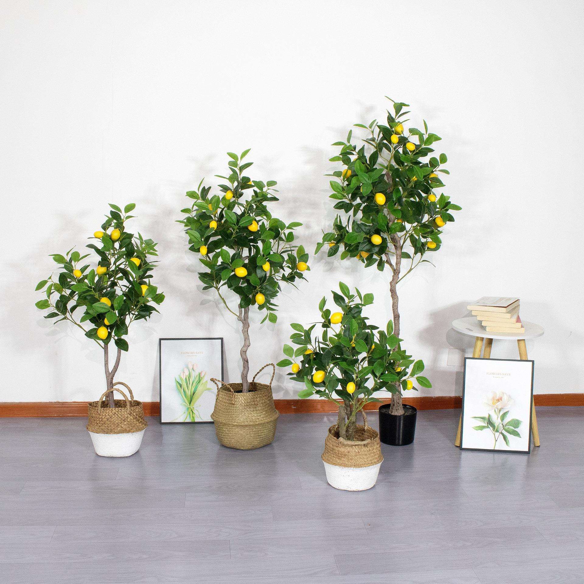 仿真柠檬树盆栽室内装饰绿植盆景家居摆件落地假树大型植物盆栽