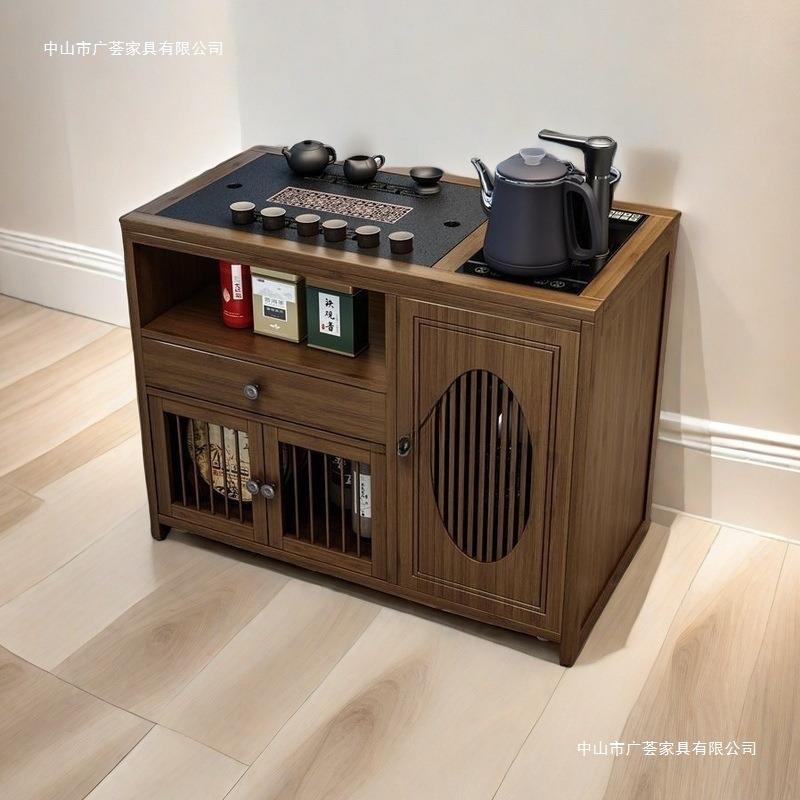 移动茶桌茶台家用实木小茶车客厅泡茶几茶具套装全自动烧水壶一体