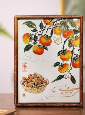 铜艺世家好事发生花生柿子铜雕画