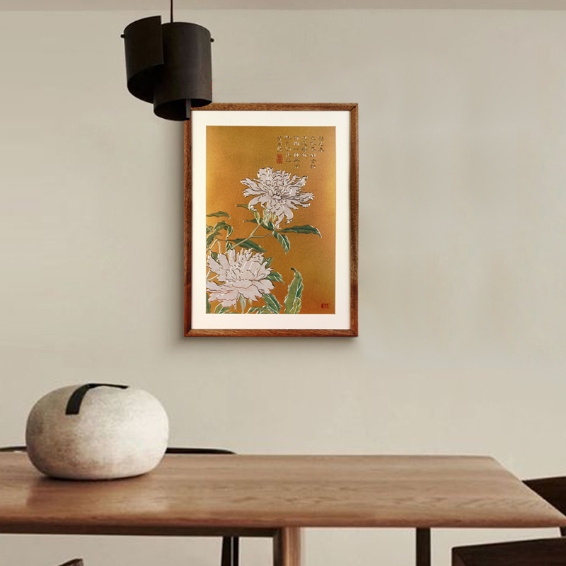 铜艺世家乾隆御制诗花卉芍药花画