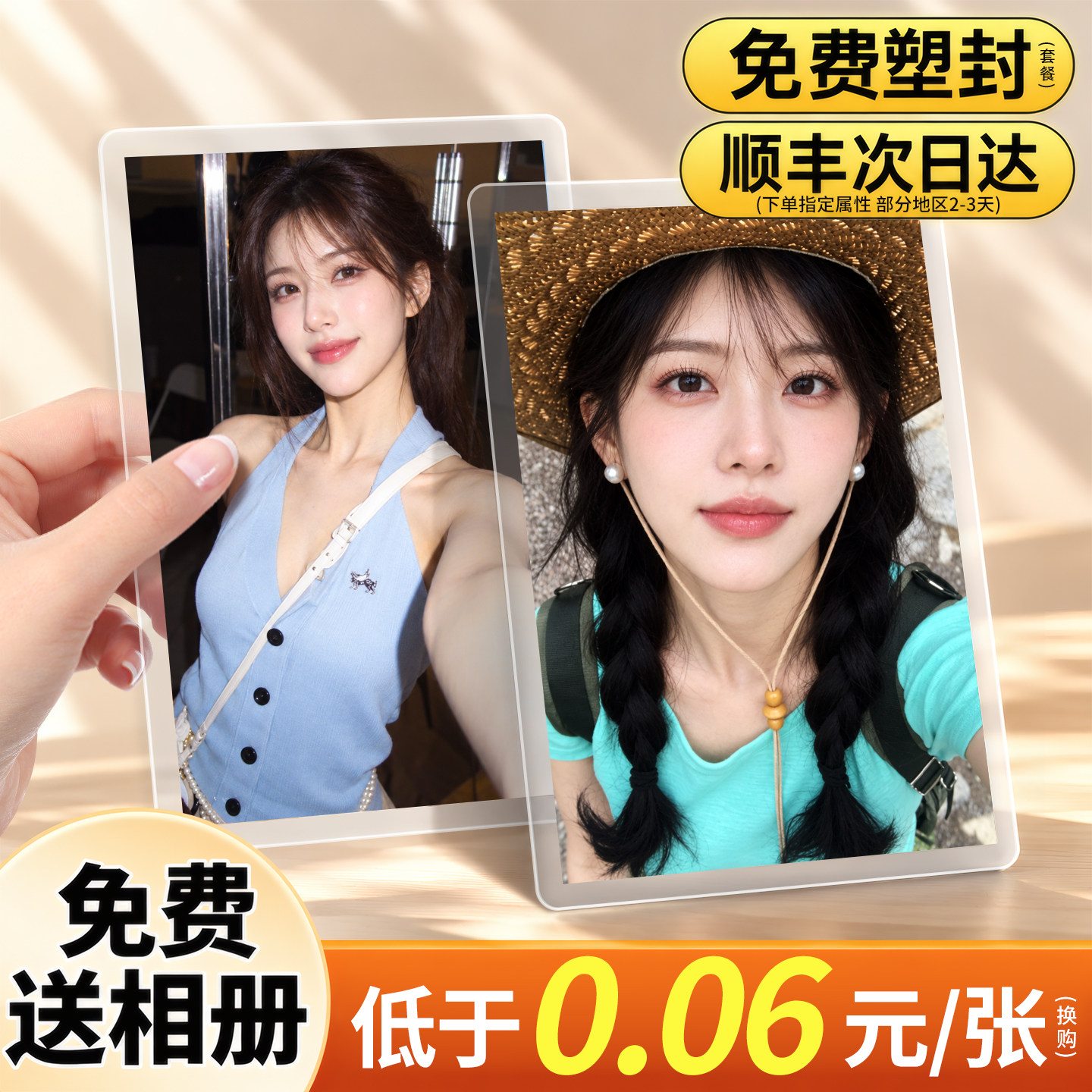 洗照片照片打印冲印手机里的6寸相片塑封冲洗相册高清拍立得做成5
