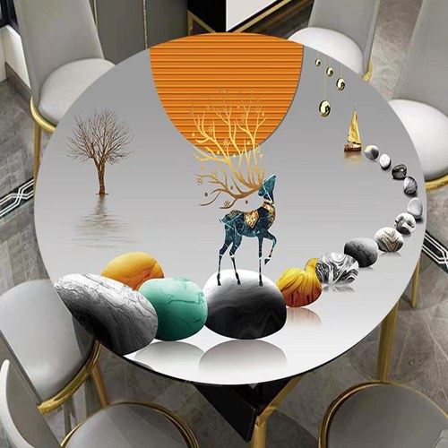 圆形桌布pvc软玻璃防烫免洗桌垫