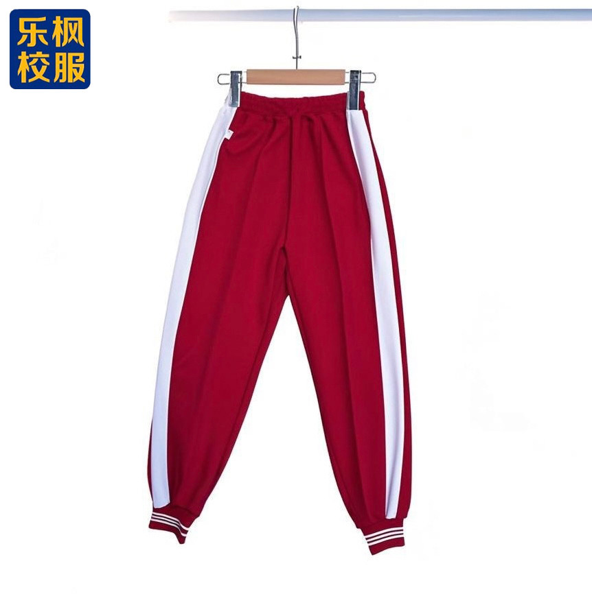校服裤子湛江二小运动长裤有弹性抗静电红色长裤