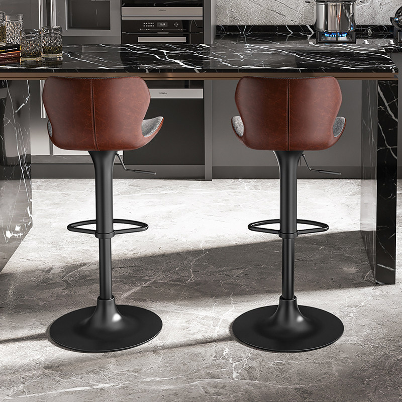 布艺双拼色吧台椅轻奢家用靠背吧台凳高脚凳岛台升降旋转椅子730,住宅家具,家用高脚椅,淘宝优惠券,粉丝福利购,淘宝优惠卷