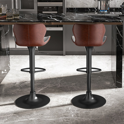 立吾空间家用双拼布艺升降吧台椅