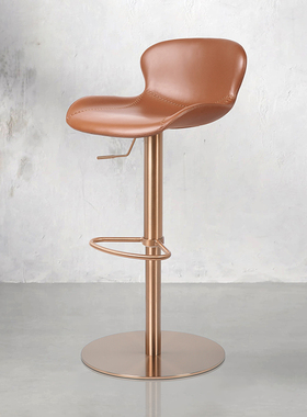 现代简约吧台椅子轻奢家用高级感高脚凳升降旋转酒吧椅吧台凳7523