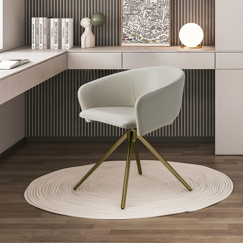 可旋转餐椅轻奢高级感家用休闲洽谈椅电脑椅书房椅子靠背舒适926