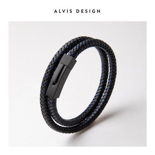 「ALVIS」高级感男士皮绳手链