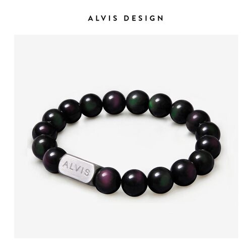 【Alvis】天然黑曜石手串珠
