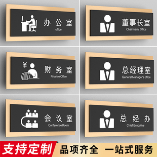 创意公司标识牌订制董事长总经理办公室门牌财务室会议室亚克力科室牌定做电商运营部人事部标牌洗手间指示牌