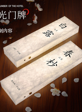 轻奢发光门牌杜邦纸LED亮灯包厢牌茶楼茶室餐厅包间门牌酒店民宿客房名称牌可充电包房灯牌美容院房间牌定制