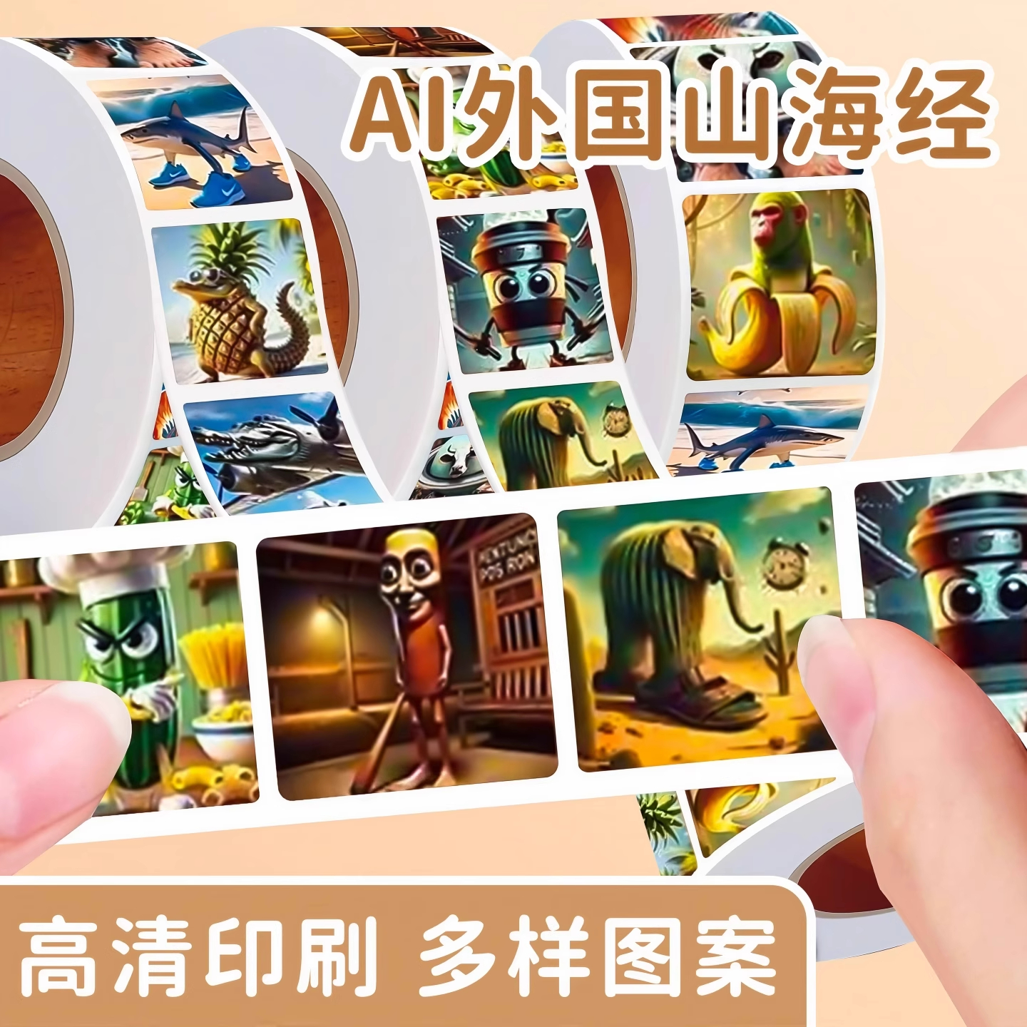 外国山海经超大卷卷贴幼儿园