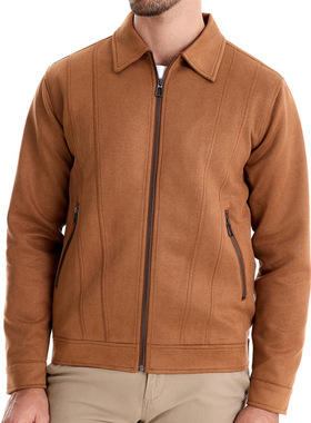 2024 autumn and winter men's collar suede jacket麂皮绒男外套