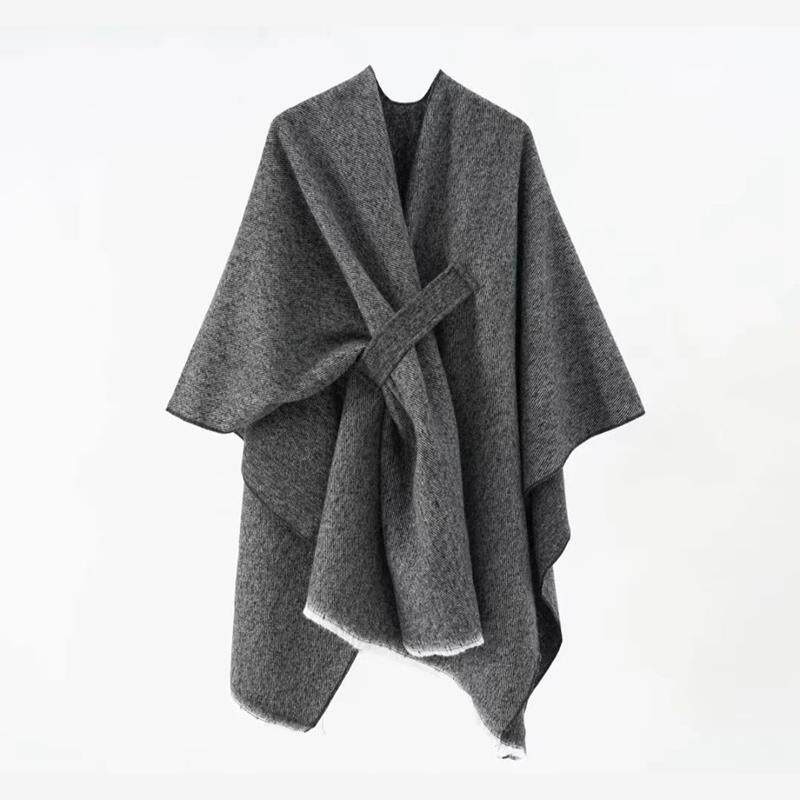 Newly added bar split imitation monochrome cloak plain color
