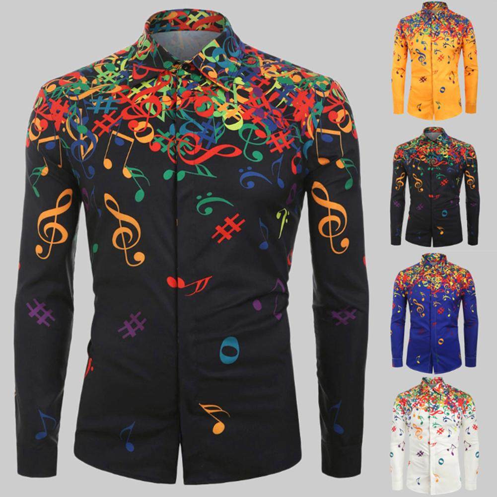 Casual Men Print Long Sleeve Buttons