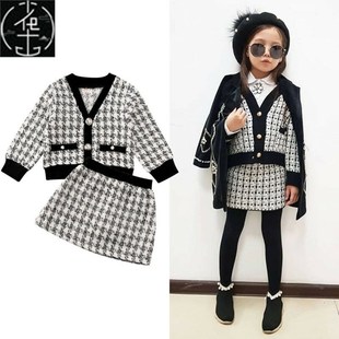 Baby Girls Winter Clothes Button Plaid Coat Tops+Tutu Dress