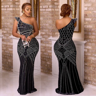 Rhinestone Long Dress Sexy Party Birthday Evening Dresses