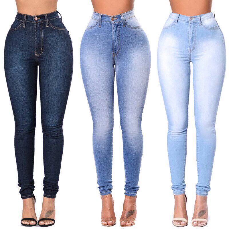 Women dress sexy jeans ladies High Waist denim Pencil pants