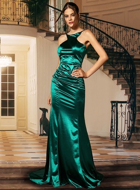 Sexy Prom Dress Backless Floor Length Evening Party Dress