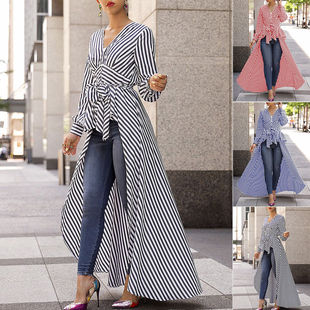 office Tops Striped Work for Women Blouse Business Shirts
