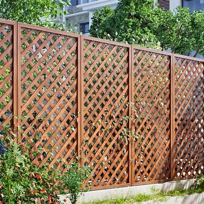 塑木栅栏防腐木栅栏花园房屋栅格护栏庭院室外隔断庭院栅栏攀爬藤