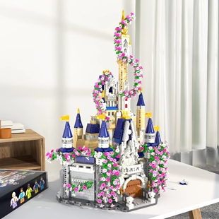 2024新款迪士尼樱花公主城堡积木高难度成人女孩系列拼装玩具礼物