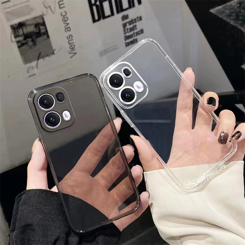 冠客适用OPPO Reno13pro直边相框reno14手机壳CPH2697新PKK110硅胶保护套超薄软边透明四角加厚防摔镜头全包