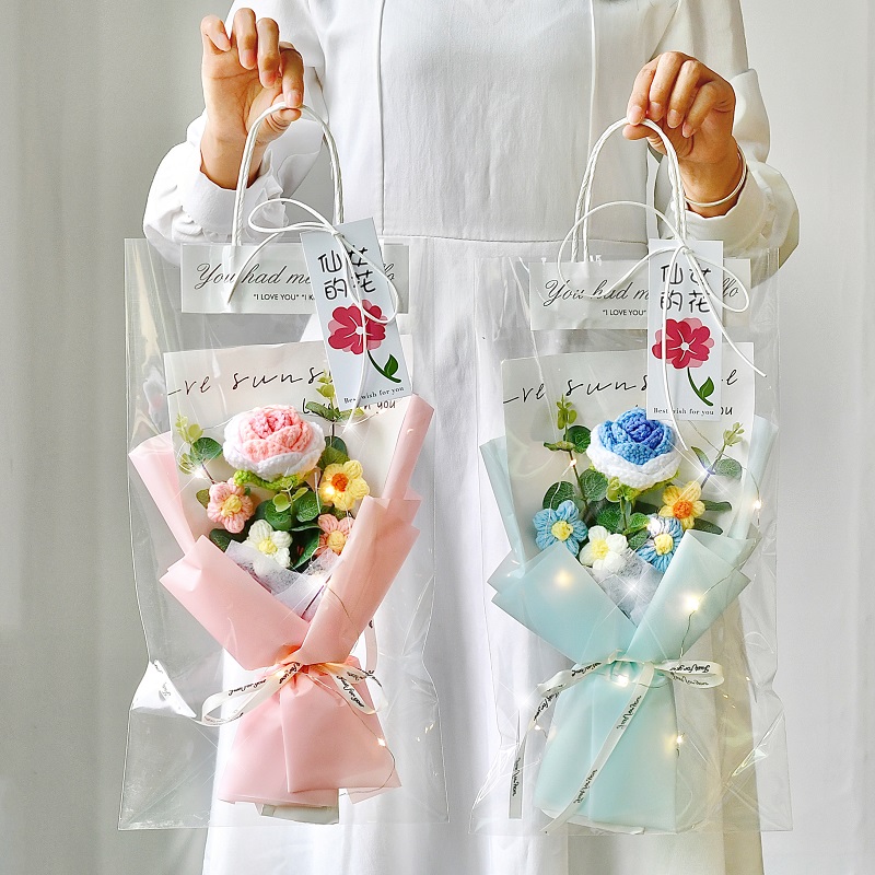 玫瑰毛线针织编织花束向日葵送女朋友闺蜜生日礼物六一儿童节毕业