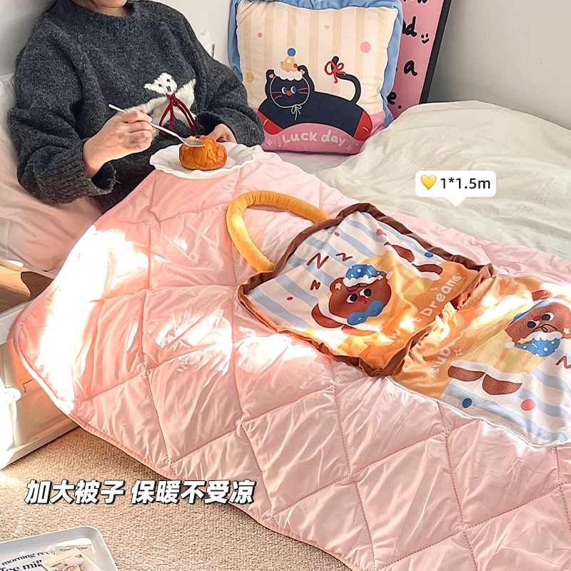 高颜值抱枕被子两用毯子二合一沙发客厅毛绒午睡毯办公室护腰靠枕