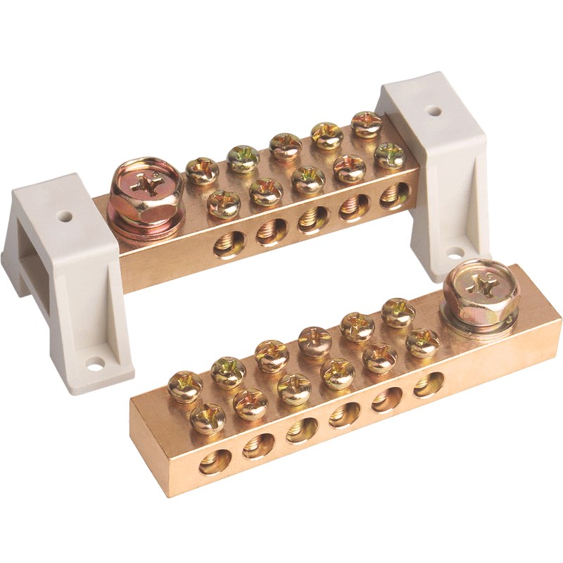 零地排双排12*18地排铜排零线排大电流配电箱开关接线端子5-20孔