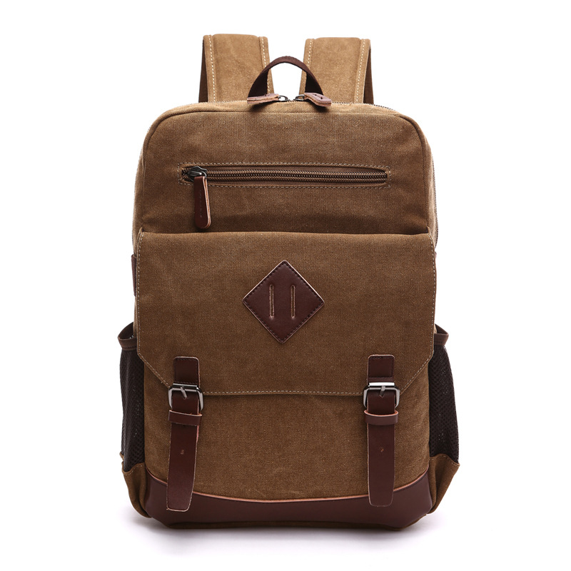 New Men's Laptop Backpack High Quality Water Wash Canvas Ba