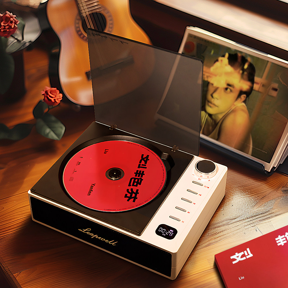 斐帅CD播放机蓝牙音箱复古高音质专辑碟片播放器一体式音响礼物