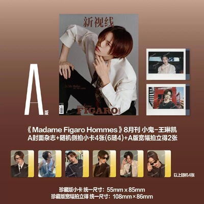 费加罗 8月 王琳凯 官方C版：A+B版封面+3张隐藏自拍卡 Madame Figaro杂志2025年八/新视线 WonderMUSIC