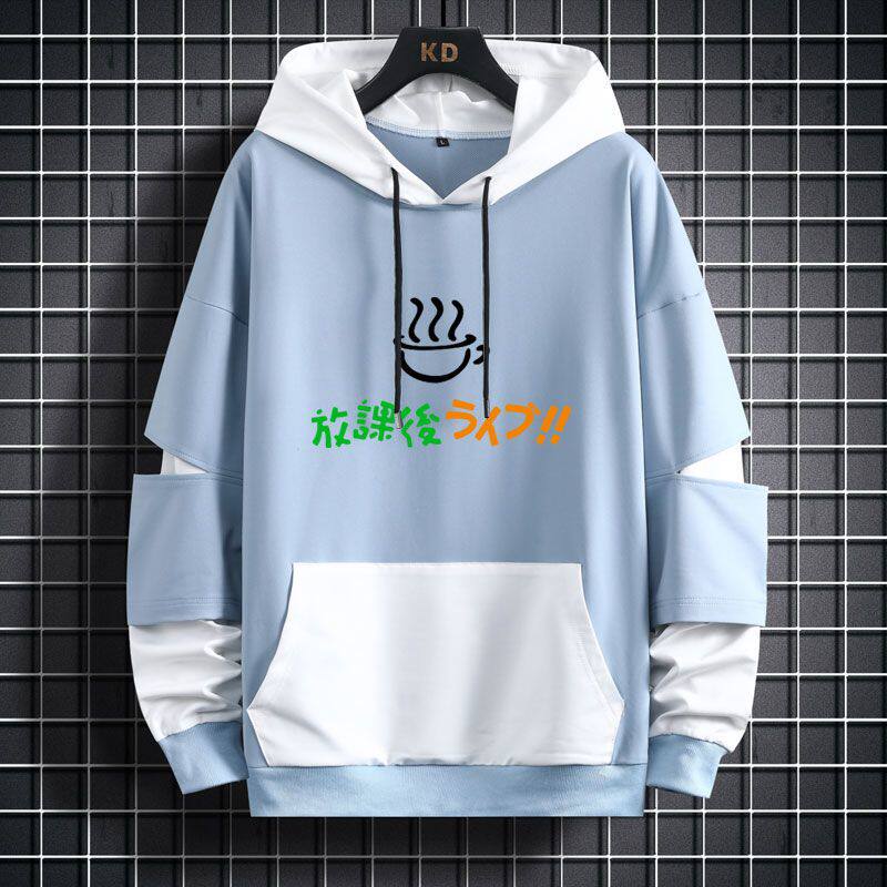 轻音少女衣卫衣连帽拼色衣服套头男女上衣宽松情侣装运动春秋新款