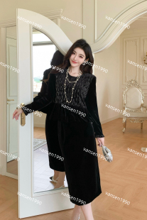 女高级感小众气质名媛上衣中长半裙两件套 套装 2025秋冬新款 时尚