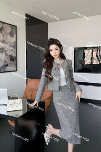 女高级感小香风气质名媛短裙两件套甜美减龄 套装 2025秋冬新款 时尚