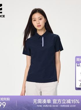 ROCKICE速干POLO衫女夏季防晒透气抗菌T恤户外休闲短袖运动速干衣