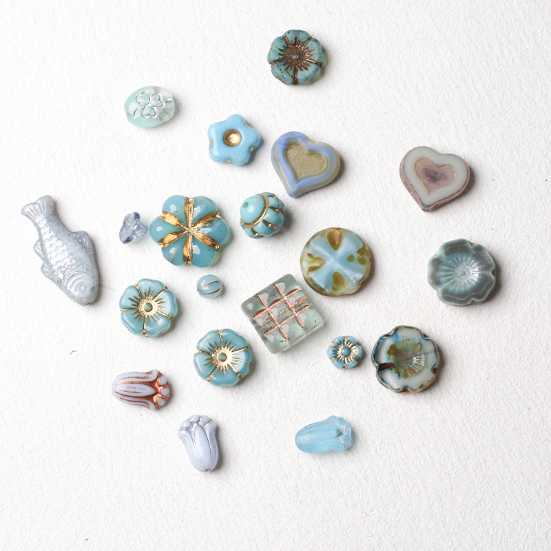 【蓝色2】进口捷克珠琉璃珠项链戒指手串DIY串珠材料