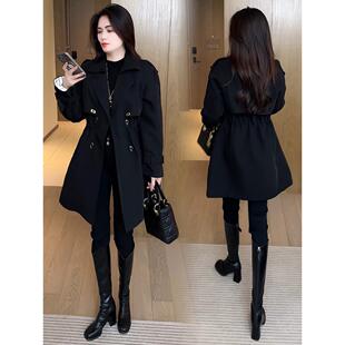 MONLOUVE高级感风衣外套女士气质秋季新款小个子英伦风中长款大衣