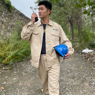 秋冬国家电网双层纯棉工作服套装 加厚防静电力电工电焊服耐磨 男装