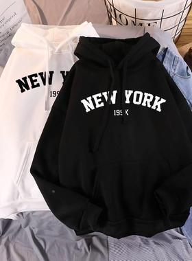 NEW Sweatshirts velvet winter Women's NEW YORK printi