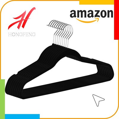 10 PCS velvet Hangers Clothes Drying Rack hanger 植绒衣架