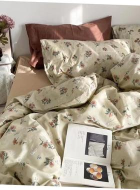 4 pcs bed sheets set beddings cotton flat sheet pillowcases